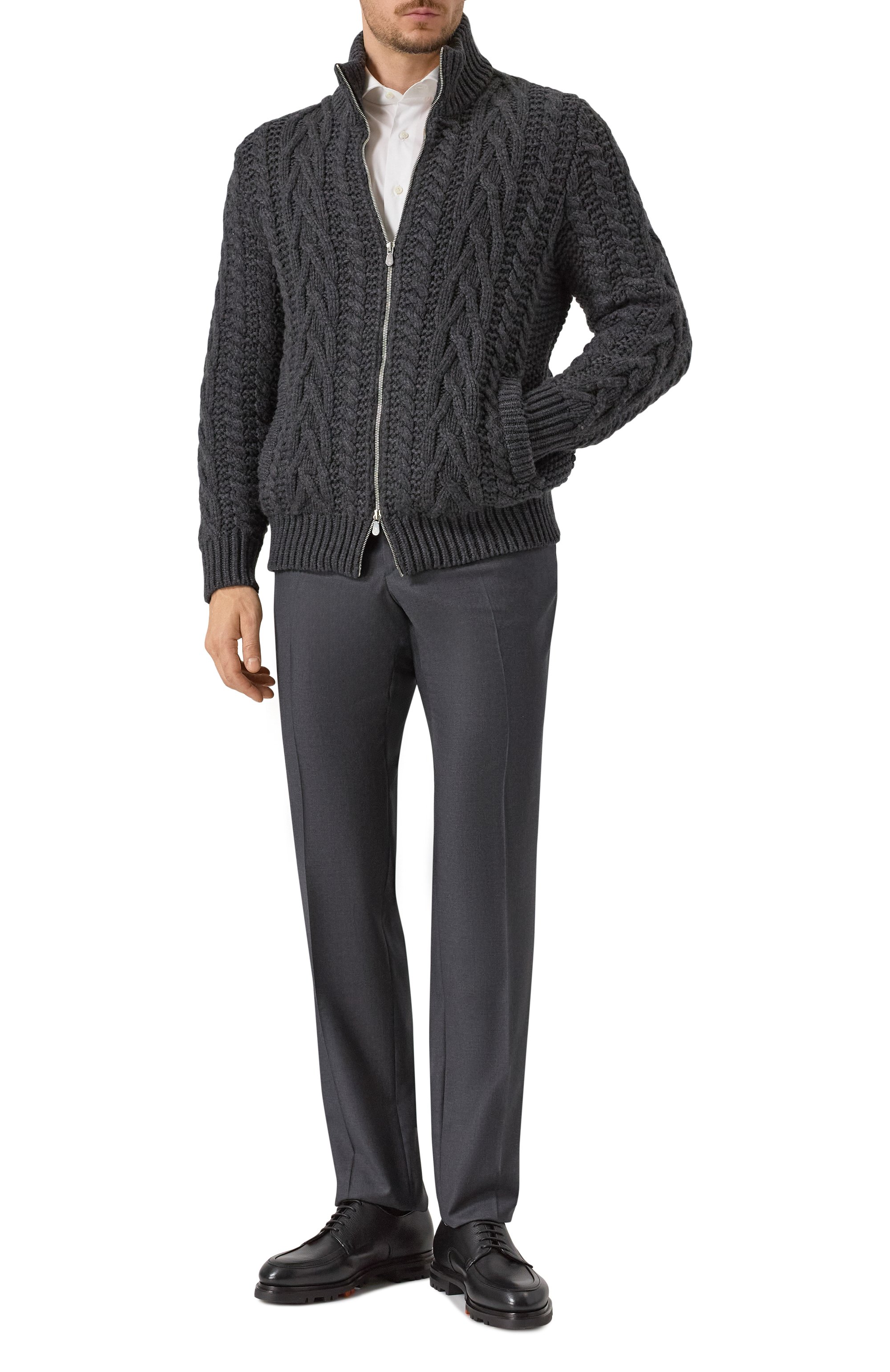 Кожаные дерби colin rock SANTONI, арт. MCCG18855SM3GPGL, фото 2