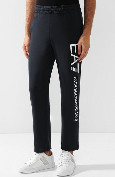 Хлопковые брюки прямого кроя с поясом на резинке EA7, арт. 8NPPC2/PJ05Z, фото 3