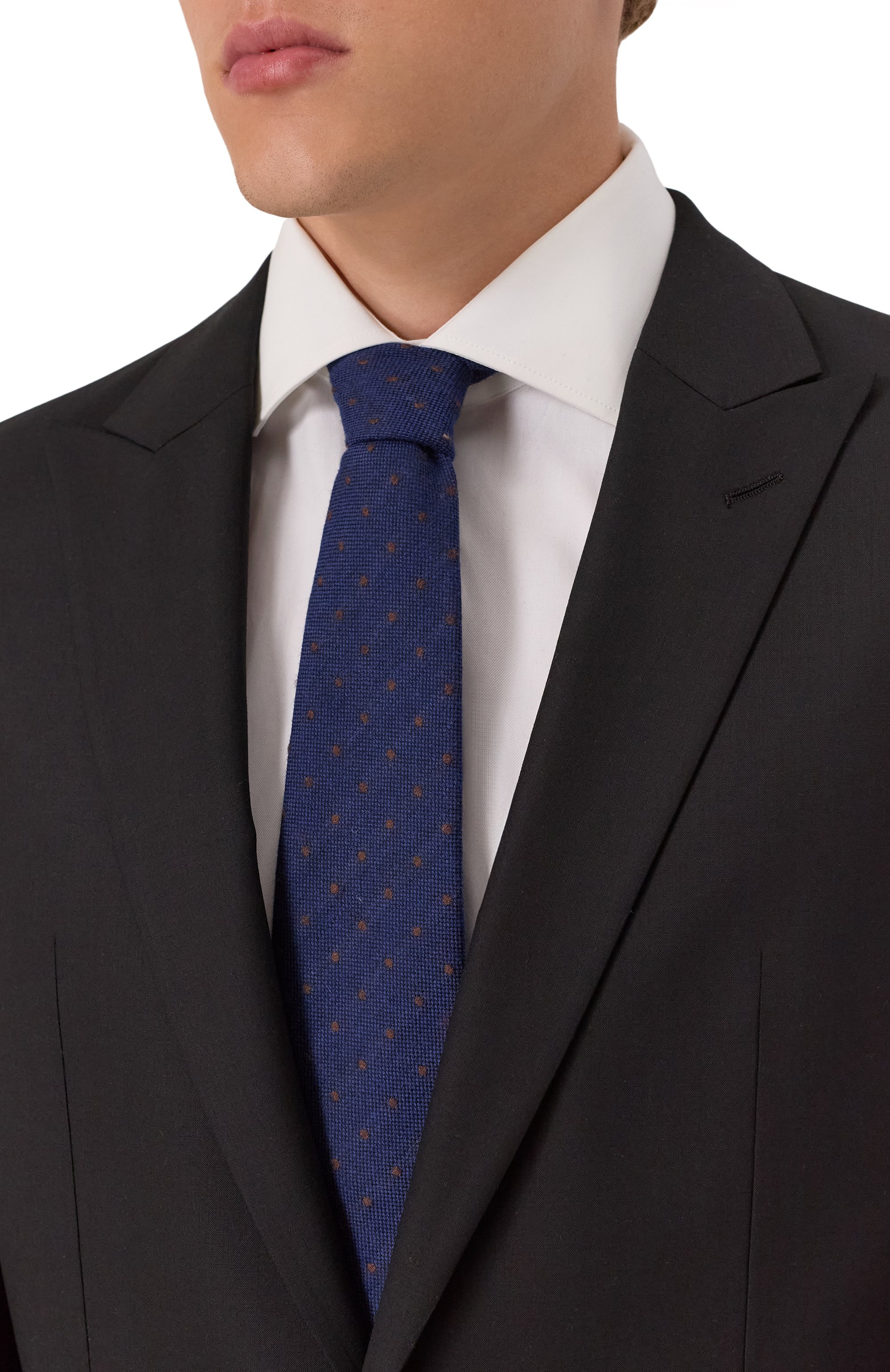 Галстук из шерсти и шелка CORNELIANI темно-синего цвета по цене 23600 руб., арт. 26U302-2620325, фото 2 Галстук из шерсти и шелка CORNELIANI, арт. 26U302-2620325, фото 2