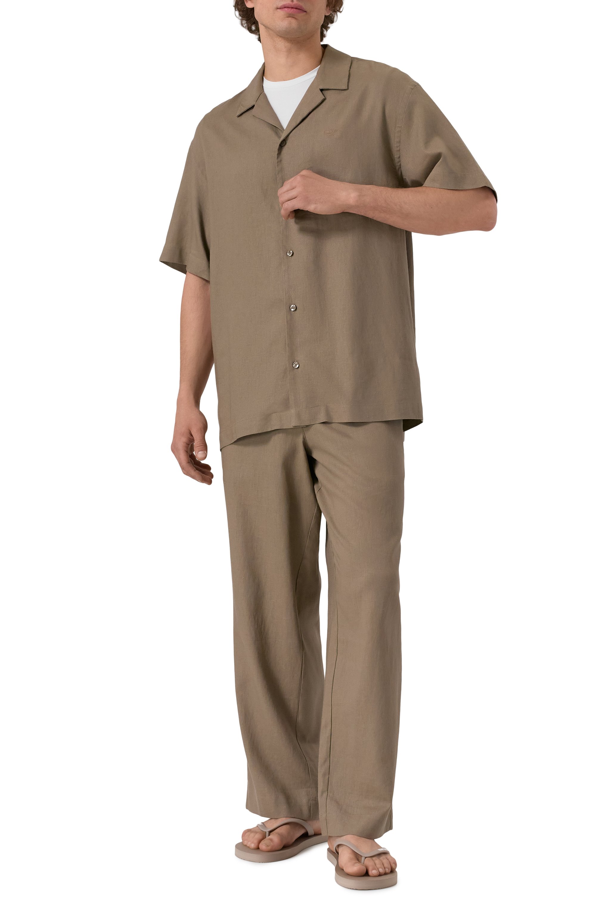 Рубашка изо льна и вискозы EMPORIO ARMANI, арт. EM000593/AF12356, фото 2