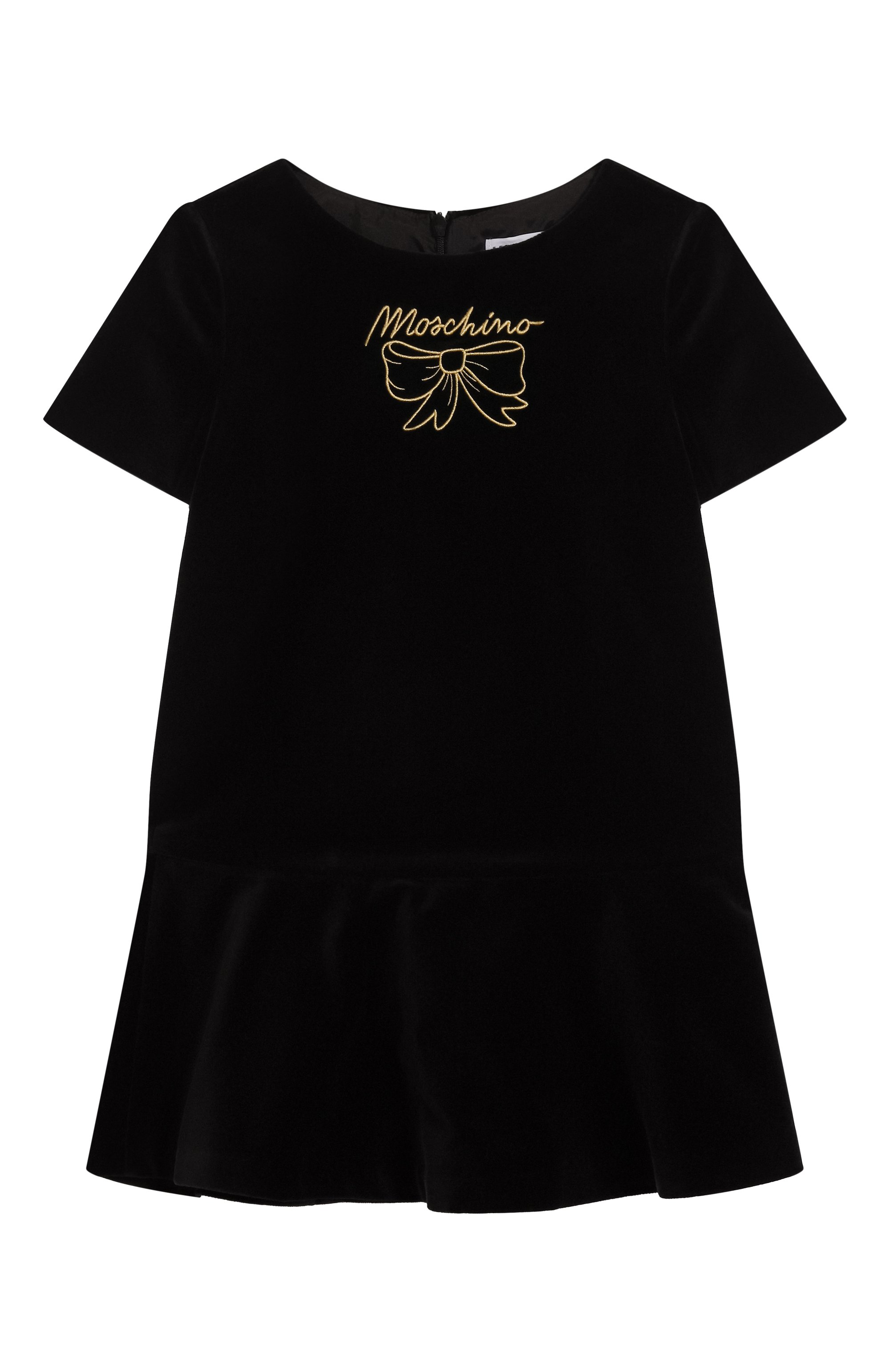 Хлопковое платье MOSCHINO черного цвета по цене 26600 руб., арт. HDV0GX/LWA07/10-14, фото 1 Хлопковое платье MOSCHINO, арт. HDV0GX/LWA07/10-14, фото 1