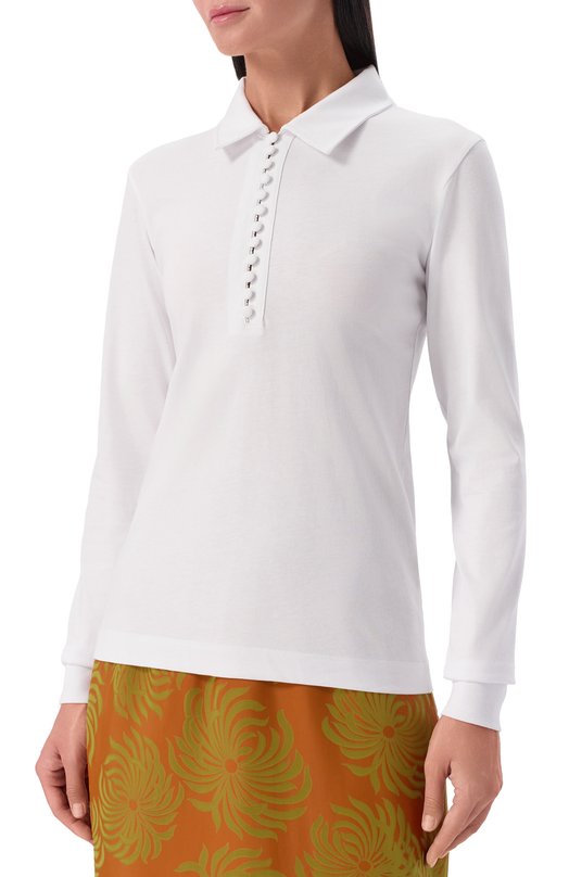 Хлопковое поло Dries Van Noten 011115-2603-001 Белый  011115-2603-001 Фото 3