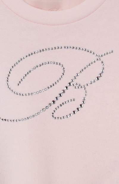 Хлопковый свитшот BLUMARINE светло-розового цвета по цене 9900 руб., арт. BGFE001.0.FF010/12M-2A, фото 3 Хлопковый свитшот BLUMARINE, арт. BGFE001.0.FF010/12M-2A, фото 3