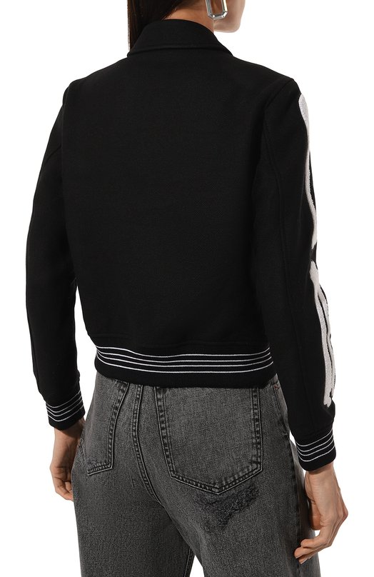 Шерстяной бомбер Amiri AW0UVY1008 Чёрный  AW0UVY1008 Фото 4