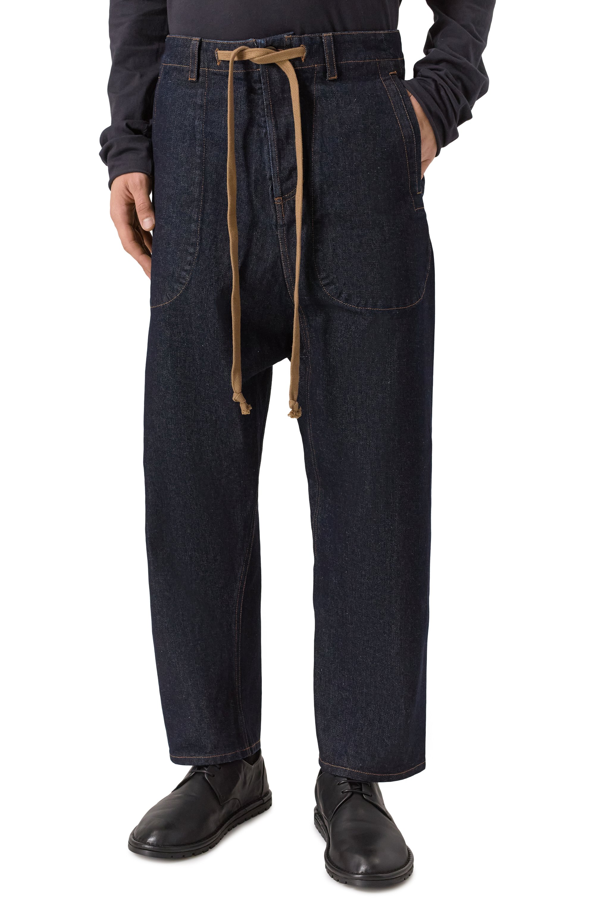 Джинсы UMA WANG темно-синего цвета по цене 61800 руб., арт. UM3530, фото 3 Джинсы UMA WANG, арт. UM3530, фото 3