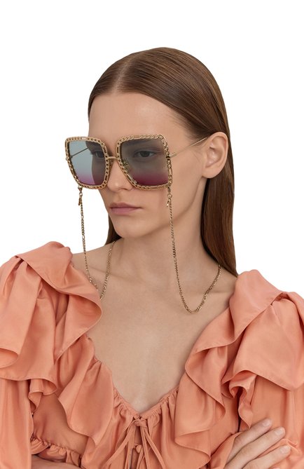 Женские солнцезащитные очки и цепочка GUCCI, арт. GG1033S 003
