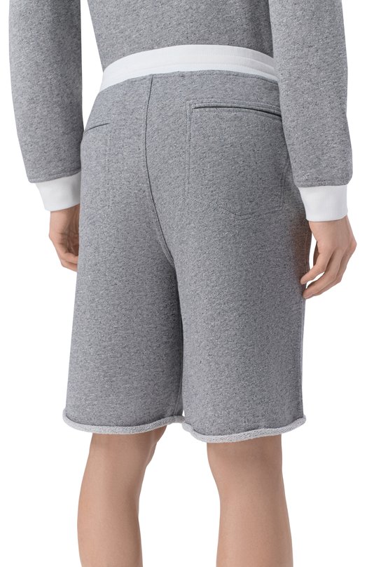 Шорты из хлопка и льна Brunello Cucinelli MR8313375G Серый  MR8313375G Фото 4