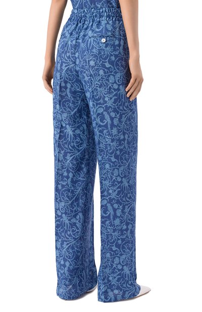 Льняные брюки KITON синего цвета по цене 124500 руб., арт. D48122H09717, фото 4 Льняные брюки KITON, арт. D48122H09717, фото 4