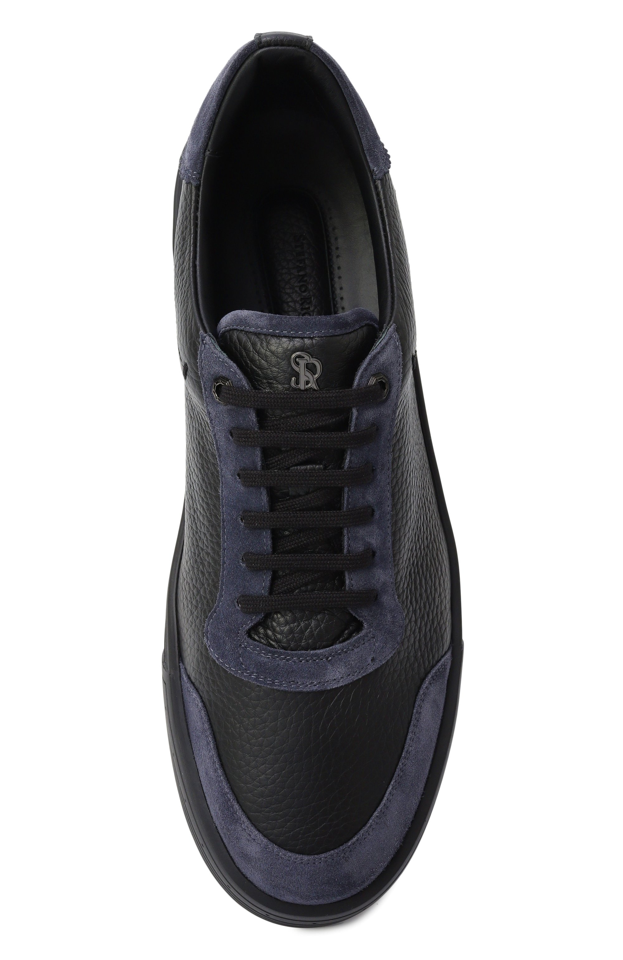 Кожаные кеды STEFANO RICCI темно-синего цвета по цене 123000 руб., арт. UV23_G6649/SDPVD, фото 6 Кожаные кеды STEFANO RICCI, арт. UV23_G6649/SDPVD, фото 6