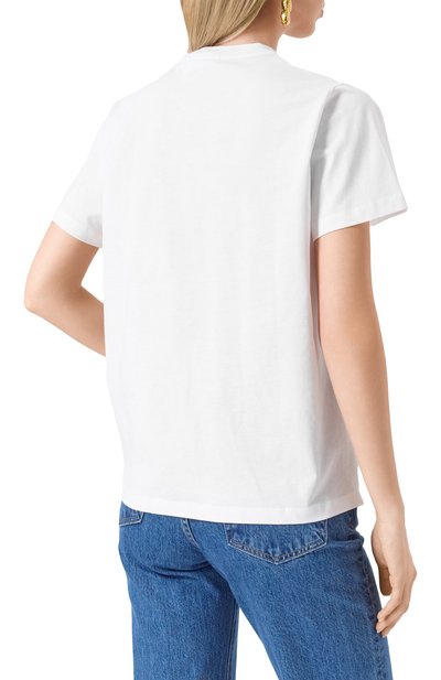 Хлопковая футболка GANNI белого цвета по цене 14700 руб., арт. T3529, фото 4 Хлопковая футболка GANNI, арт. T3529, фото 4