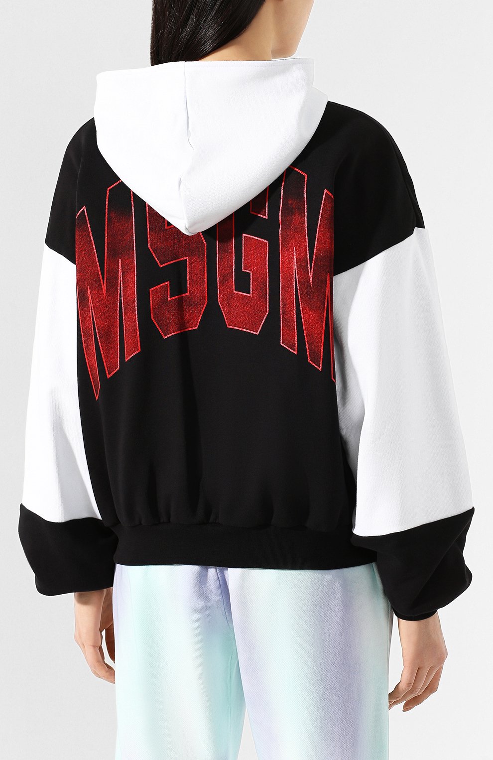 Хлопковая толстовка MSGM черного цвета по цене 39950 руб., арт. 2841MDH60 207299, фото 4 Хлопковая толстовка MSGM, арт. 2841MDH60 207299, фото 4