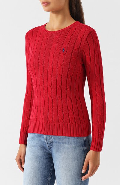 Хлопковый пуловер POLO RALPH LAUREN красного цвета по цене 19650 руб., арт. 211580009, фото 3 Хлопковый пуловер POLO RALPH LAUREN, арт. 211580009, фото 3