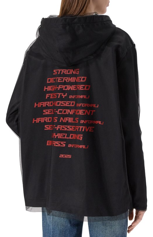 Хлопковое худи MSGM 3942MDM101D/257798 Чёрный  3942MDM101D/257798 Фото 4