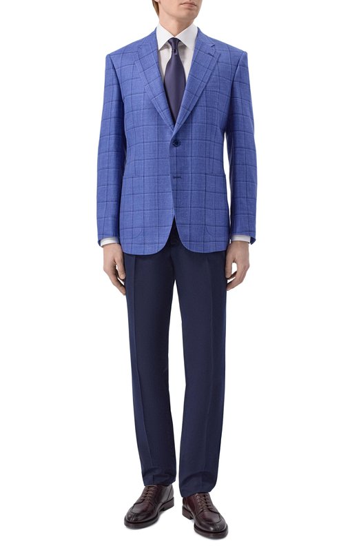 Пиджак из шерсти и шелка Stefano Ricci S1RM4322T0/WKL03U_002 Синий  S1RM4322T0/WKL03U_002 Фото 2