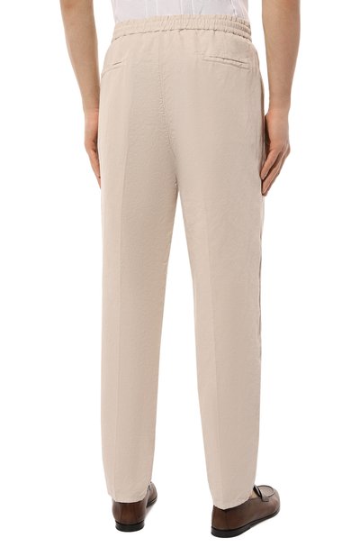 Брюки изо льна и хлопка BRUNELLO CUCINELLI, арт. M291DE1710, фото 4