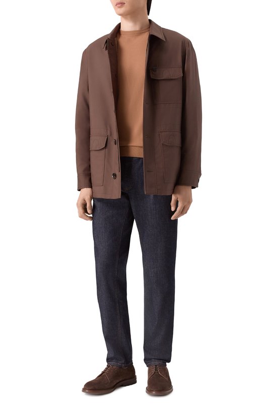 Шелковая куртка Brioni SFQS0L/P0410 Коричневый  SFQS0L/P0410 Фото 2
