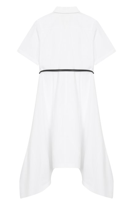 Детское хлопковое платье-рубашка GIVENCHY белого цвета, арт. H30780 | Фото 2 (Материал сплава: Проставлено; Рукава: Короткие; Материал внешний: Хлопок; Драгоценные камни: Проставлено)