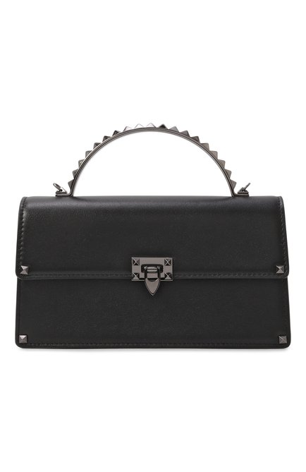 Женская сумка rockstud mini VALENTINO черного цвета, арт. 5W0P0AG5/VBL | Фото 1 (Драгоценные камни: Проставлено; Размер: mini; Материал сплава: Проставлено; Материал: Натуральная кожа)
