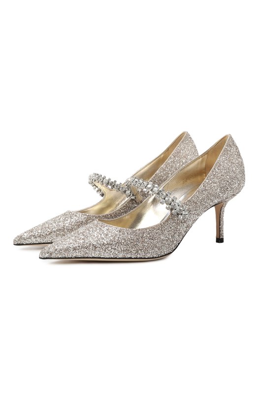 Текстильные туфли Bing 65 Jimmy Choo BINGPUMP65PZF Серебряный BINGPUMP65PZF