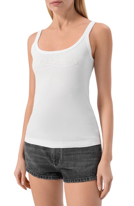 Хлопковая майка Dolce & Gabbana F8K97Z/GDDL0 Белый  F8K97Z/GDDL0 Фото 3