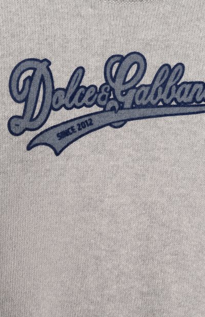 Шерстяной пуловер DOLCE & GABBANA серого цвета по цене 65950 руб., арт. L4KWE2/JDVH0, фото 3 Шерстяной пуловер DOLCE & GABBANA, арт. L4KWE2/JDVH0, фото 3
