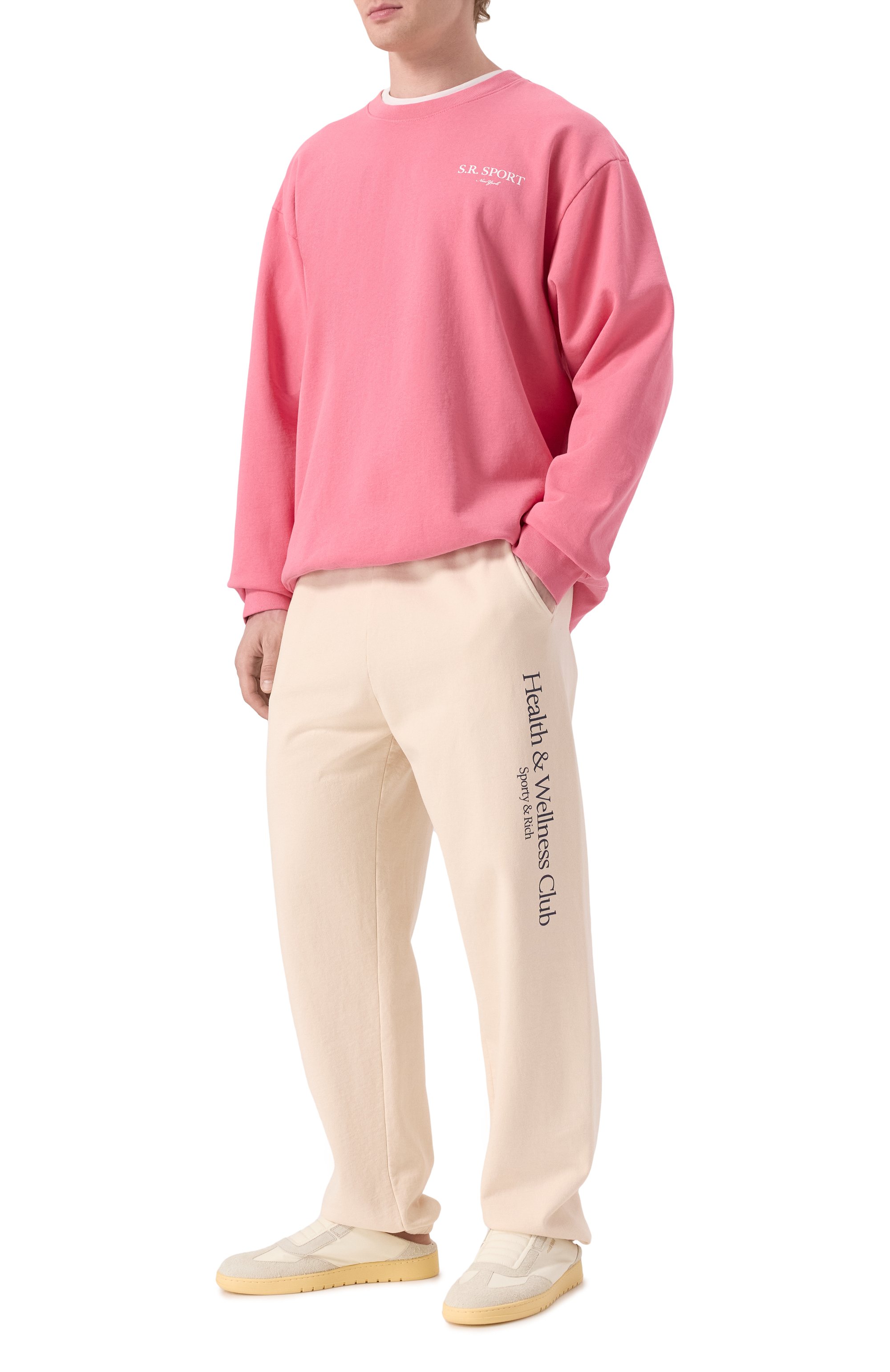 Хлопковый свитшот SPORTY AND RICH кораллового цвета по цене 24750 руб., арт. ST071612201P139, фото 2 Хлопковый свитшот SPORTY AND RICH, арт. ST071612201P139, фото 2