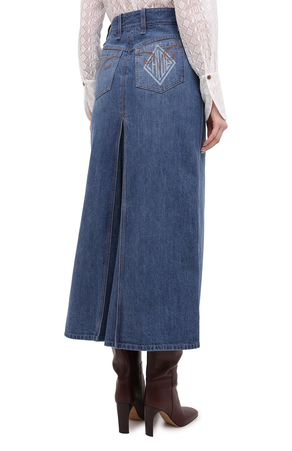 Джинсовая юбка CHLOÉ, арт. CHC20WDJ02154, фото 4