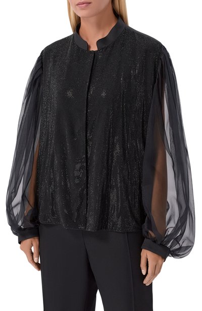 Атласная блузка с отделкой стразами GIORGIO ARMANI, арт. GW004387/AF30225, фото 3