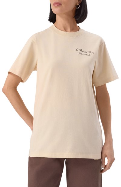 Хлопковая футболка sporty & rich x le bristol paris SPORTY AND RICH, арт. T0043517619CR01, фото 3