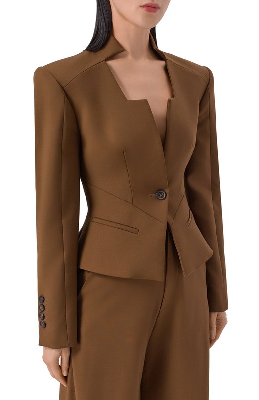 Шерстяной жакет Giuseppe di Morabito 06PSJA144 16327C Коричневый  06PSJA144 16327C Фото 3