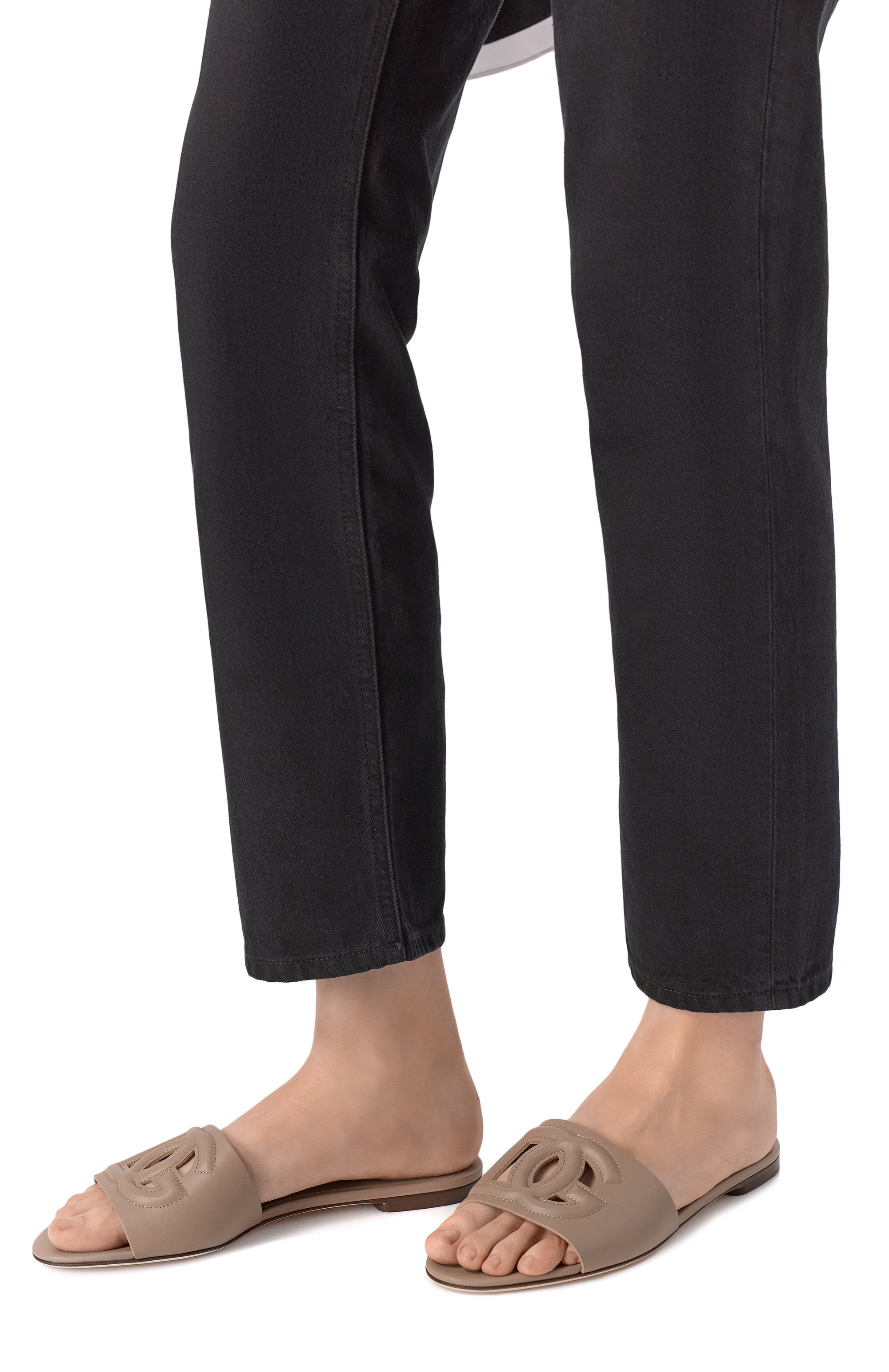 Кожаные шлепанцы bianca DOLCE & GABBANA, арт. CQ0436/AY329, фото 2