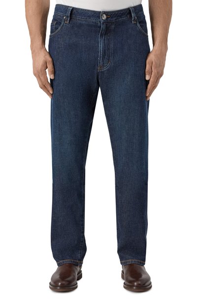 Джинсы CORTIGIANI темно-синего цвета по цене 89950 руб., арт. 3AP501, фото 3 Джинсы CORTIGIANI, арт. 3AP501, фото 3