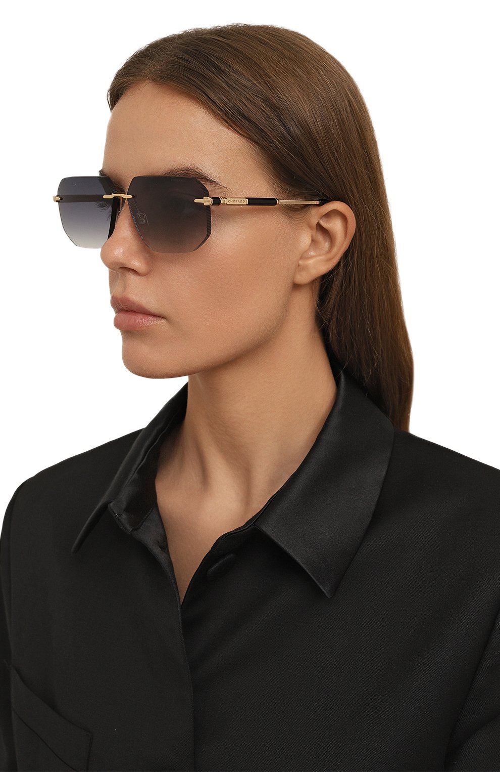 Солнцезащитные очки CHOPARD черного цвета по цене 108000 руб., арт. G80 300, фото 2 Солнцезащитные очки CHOPARD, арт. G80 300, фото 2