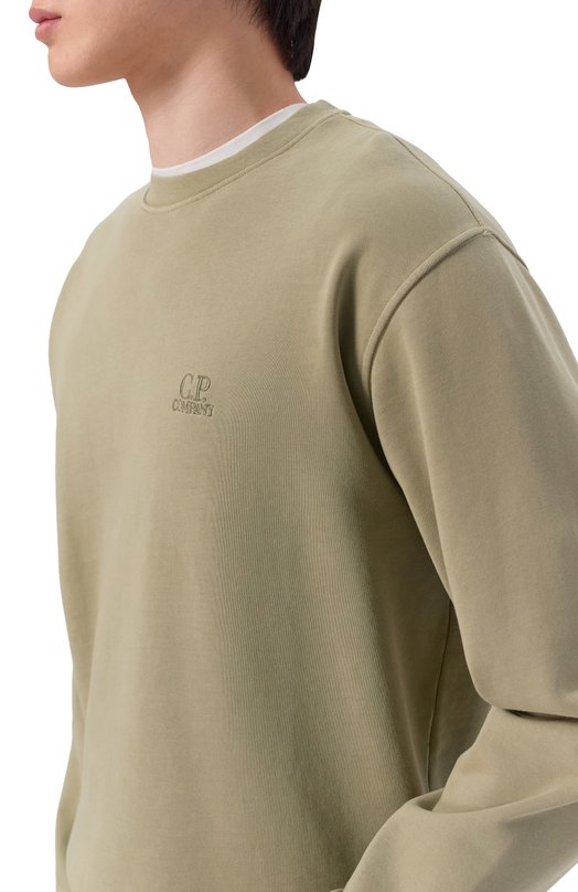 Хлопковый свитшот C.P. Company 20CMSS036B/110044R Хаки  20CMSS036B/110044R Фото 5