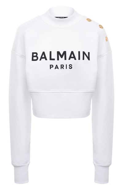 Женский хлопковый свитшот BALMAIN, арт. AF0J0040BB02