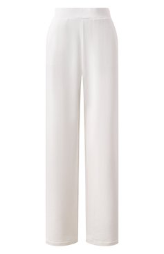 Женские хлопковые брюки EMPORIO ARMANI белого цвета, арт. EW000888/AF12538 | Фото 1 (Материал сплава: Проставлено; Драгоценные камни: Проставлено; Длина (брюки, джинсы): Стандартные; Силуэт Ж (брюки и джинсы): Широкие; Женское Кросс-КТ: Брюки-одежда; Стили: Спорт-шик; Материал внешний: Хлопок)