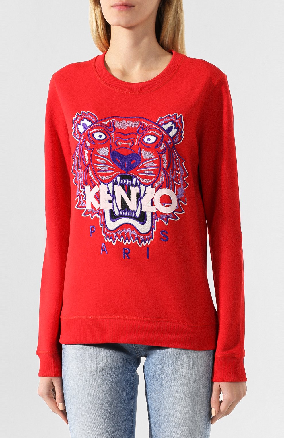 Хлопковый свитшот KENZO красного цвета по цене 24250 руб., арт. FA52SW7054XA, фото 3 Хлопковый свитшот KENZO, арт. FA52SW7054XA, фото 3