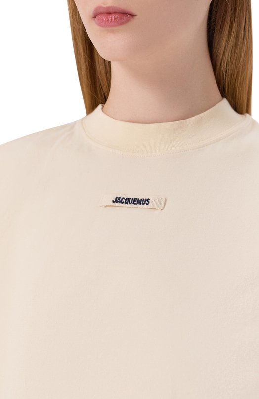 Хлопковая футболка Jacquemus 24ETSW00133/AJ00124 Кремовый  24ETSW00133/AJ00124 Фото 5