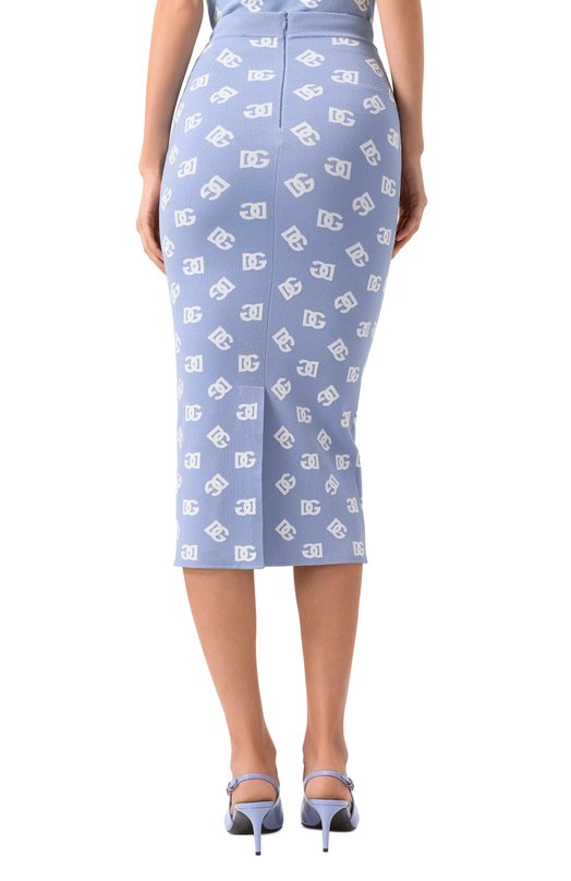 Юбка из вискозы Dolce & Gabbana FX002T/JFMGT Голубой  FX002T/JFMGT Фото 4
