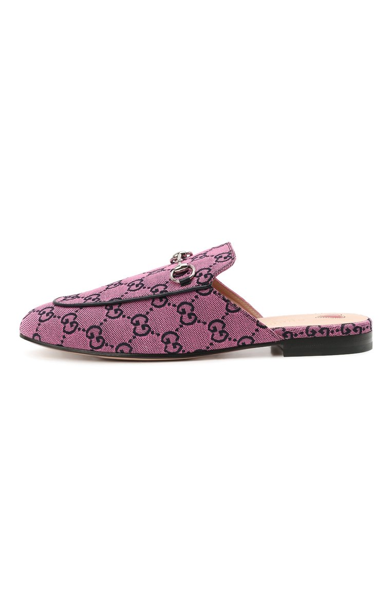 Женские текстильные сабо princetown GUCCI розового цвета, арт. 663670/9SF10 | Фото 3 (Материал внешний: Текстиль; Материал внутренний: Натуральная кожа; Подошва: Плоская; Каблук тип: Устойчивый; Кабл�ук высота: Без каблука)