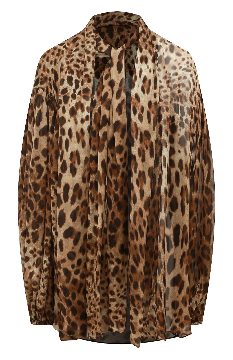 Шелковая блузка DOLCE & GABBANA леопардового цвета по цене 151500 руб., арт. F5P73T/FS1AR, фото 1 Шелковая блузка DOLCE & GABBANA, арт. F5P73T/FS1AR, фото 1
