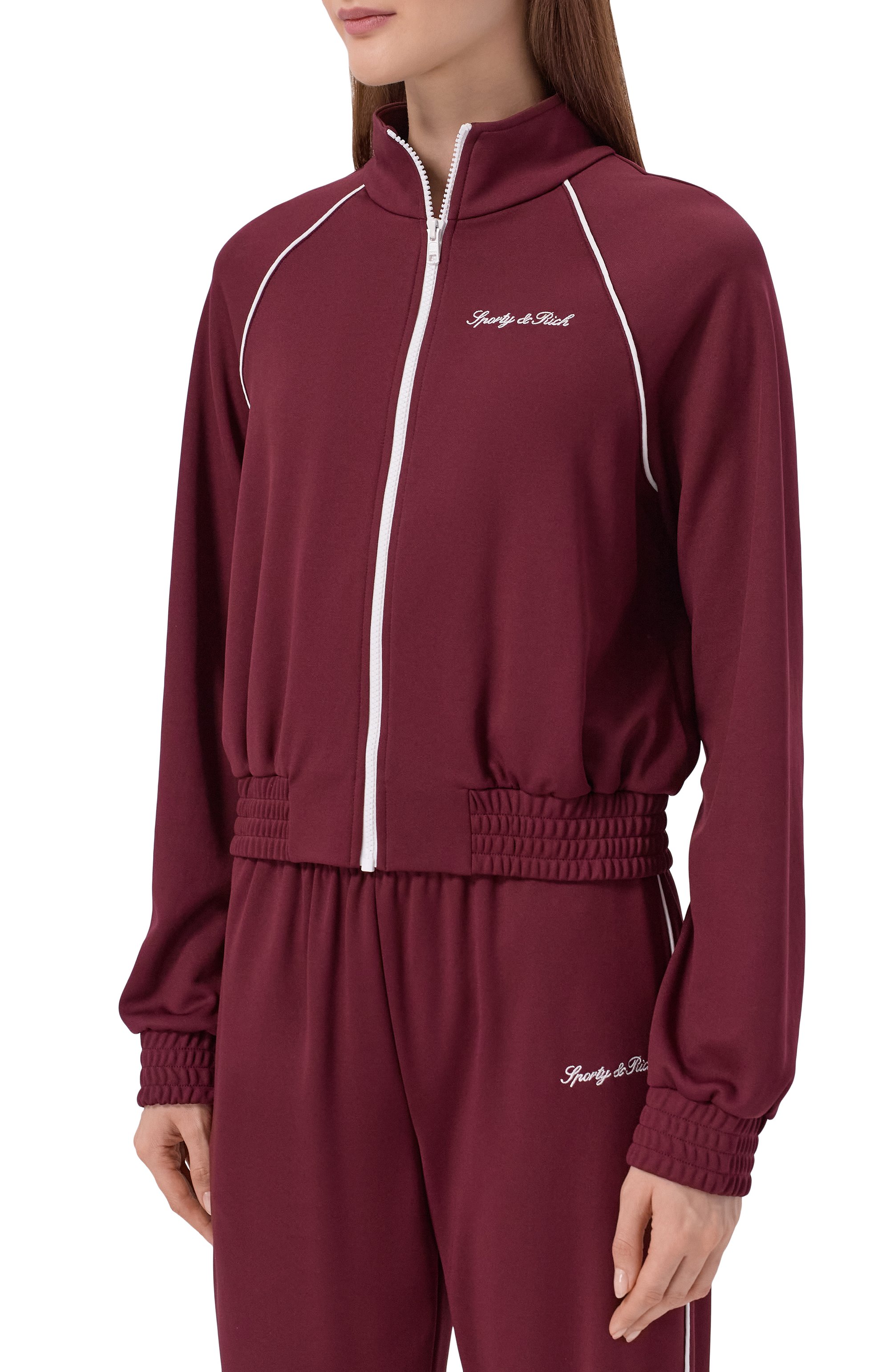 Толстовка SPORTY AND RICH бордового цвета по цене 38600 руб., арт. JA06675326RE45, фото 3 Толстовка SPORTY AND RICH, арт. JA06675326RE45, фото 3