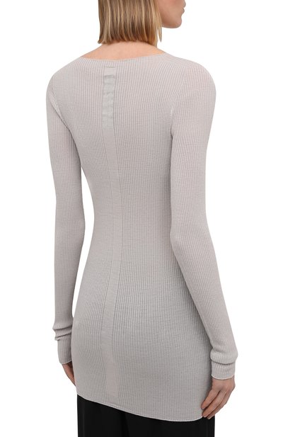 Шерстяной пуловер RICK OWENS светло-серого цвета по цене 49900 руб., арт. RP21S3621/RIBM, фото 4 Шерстяной пуловер RICK OWENS, арт. RP21S3621/RIBM, фото 4
