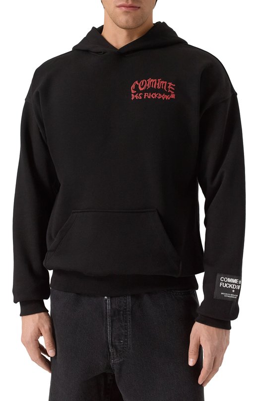 Хлопковое худи Comme des Fuckdown CFABM01807 Чёрный  CFABM01807 Фото 3