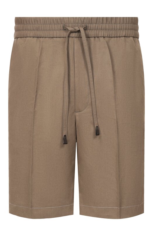 Шорты изо льна и хлопка Brioni RP3G0L/PA106 Бежевый RP3G0L/PA106