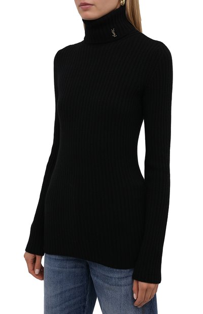 Водолазка из шерсти и кашемира SAINT LAURENT черного цвета по цене 89950 руб., арт. 666098/Y75DM, фото 3 Водолазка из шерсти и кашемира SAINT LAURENT, арт. 666098/Y75DM, фото 3
