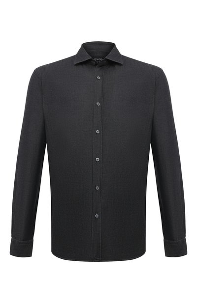 Мужская рубашка из хлопка и кашемира ZEGNA, арт. UCX27A6/SRF6