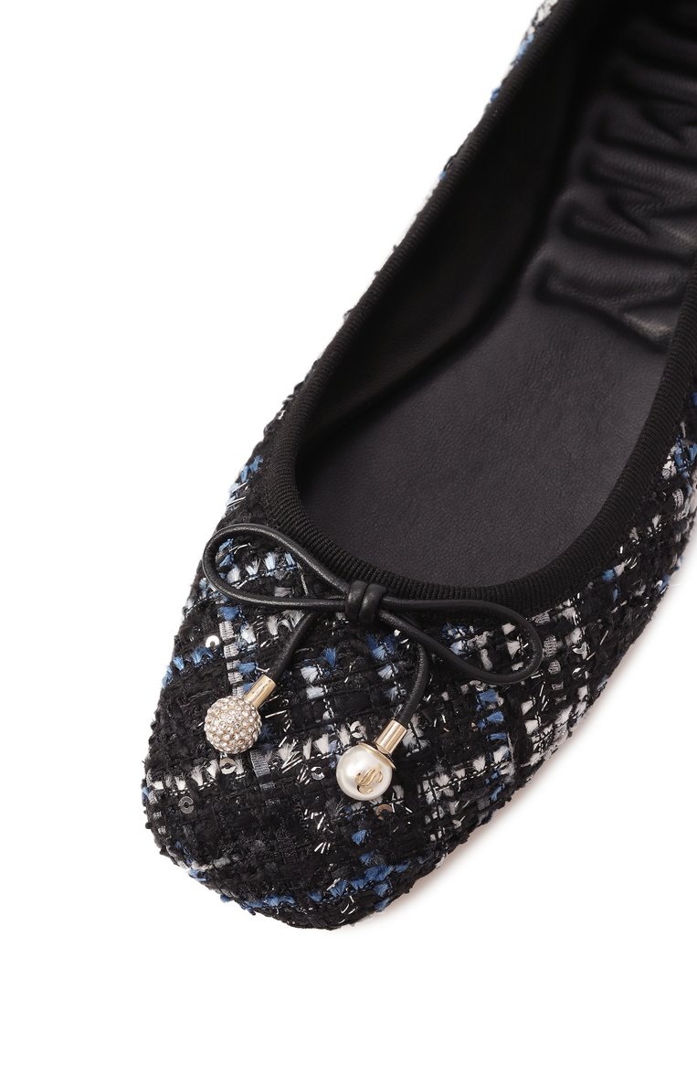 Женские текстильные балетки elme JIMMY CHOO разноцветного цвета, арт. ELME FLAT/MTD | Фото 7 (Материал внешний: Текстиль; Каблук высота: Низкий; Подошва: Плоская; Материал внутренний: Натуральная кожа)