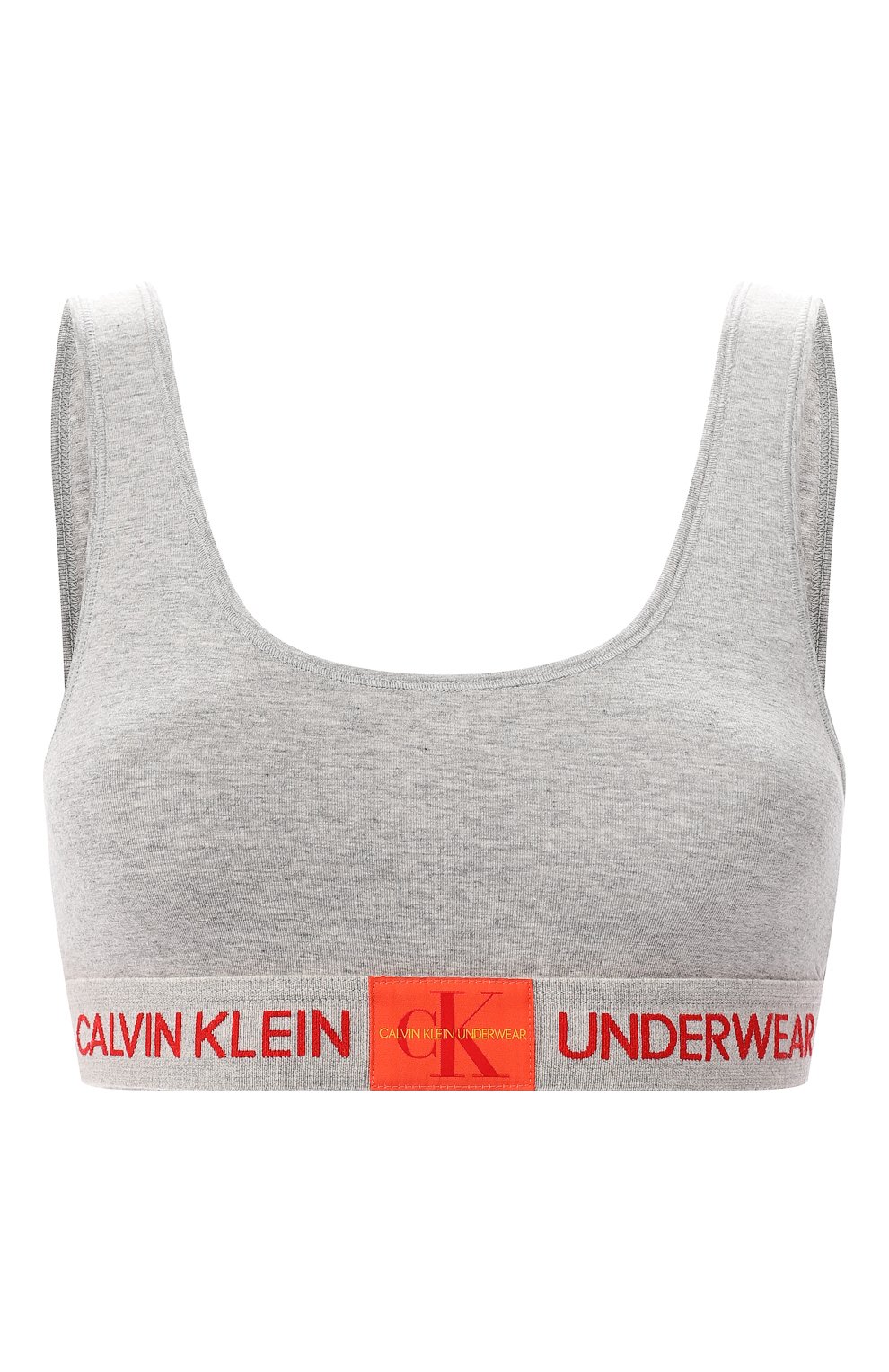 Хлопковый бюстгальтер CALVIN KLEIN серого цвета по цене 5515 руб., арт. QF4918E, фото 1 Хлопковый бюстгальтер CALVIN KLEIN, арт. QF4918E, фото 1