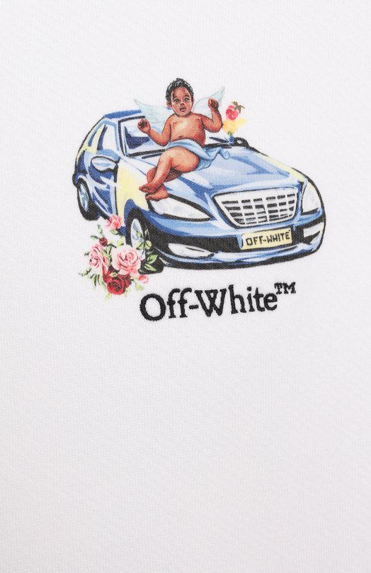Хлопковое худи Off-White 0MBB085S25FLE005 Белый  0MBB085S25FLE005 Фото 6